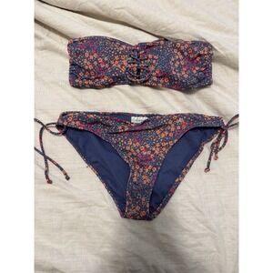 Women's Bikini Swimsuit Floral Top Size‎ L Bottoms Size XL—Y2K